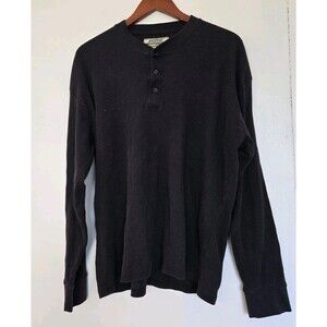 Big Ball Sports Thermal‎ Mens XL Waffle Shirt Black Long Sleeve Active Outdoors